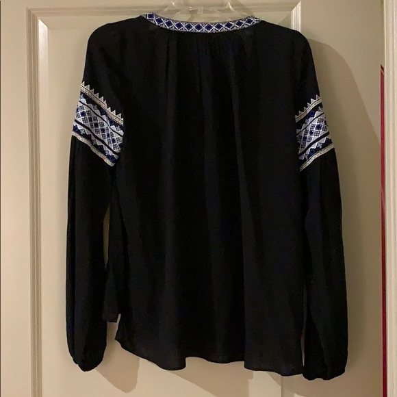 PARKER | Blue Acre Peasant Blouse | Small | Black, Embroidered | Like New - Picture 3 of 7